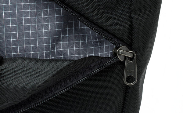 A close shot of the Parental Unit's open side compartment.